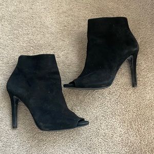 Michael Kors peep toe suede ankle bootie